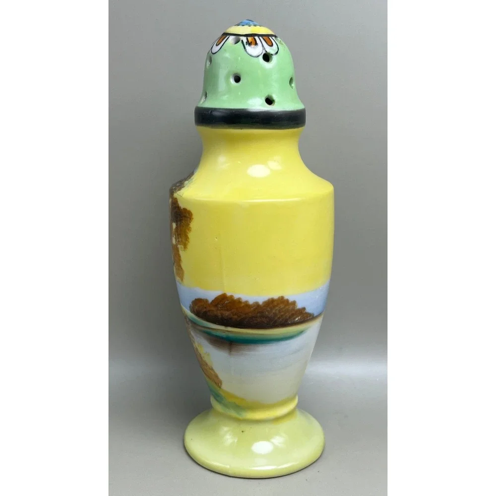 Vtg Noritake Sugar Shaker w/ Country Scene 6.5